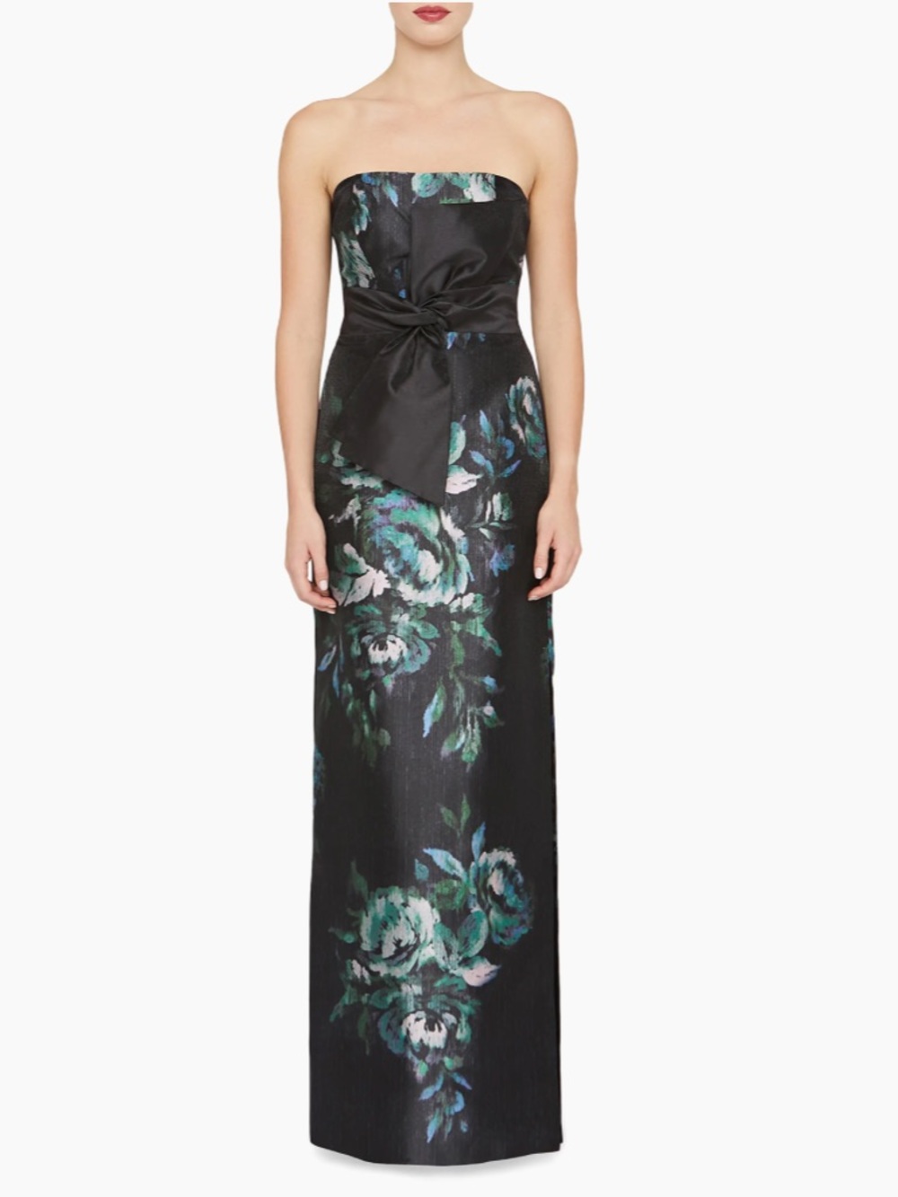 Kay Unger Constance Floral Mikado Column Gown